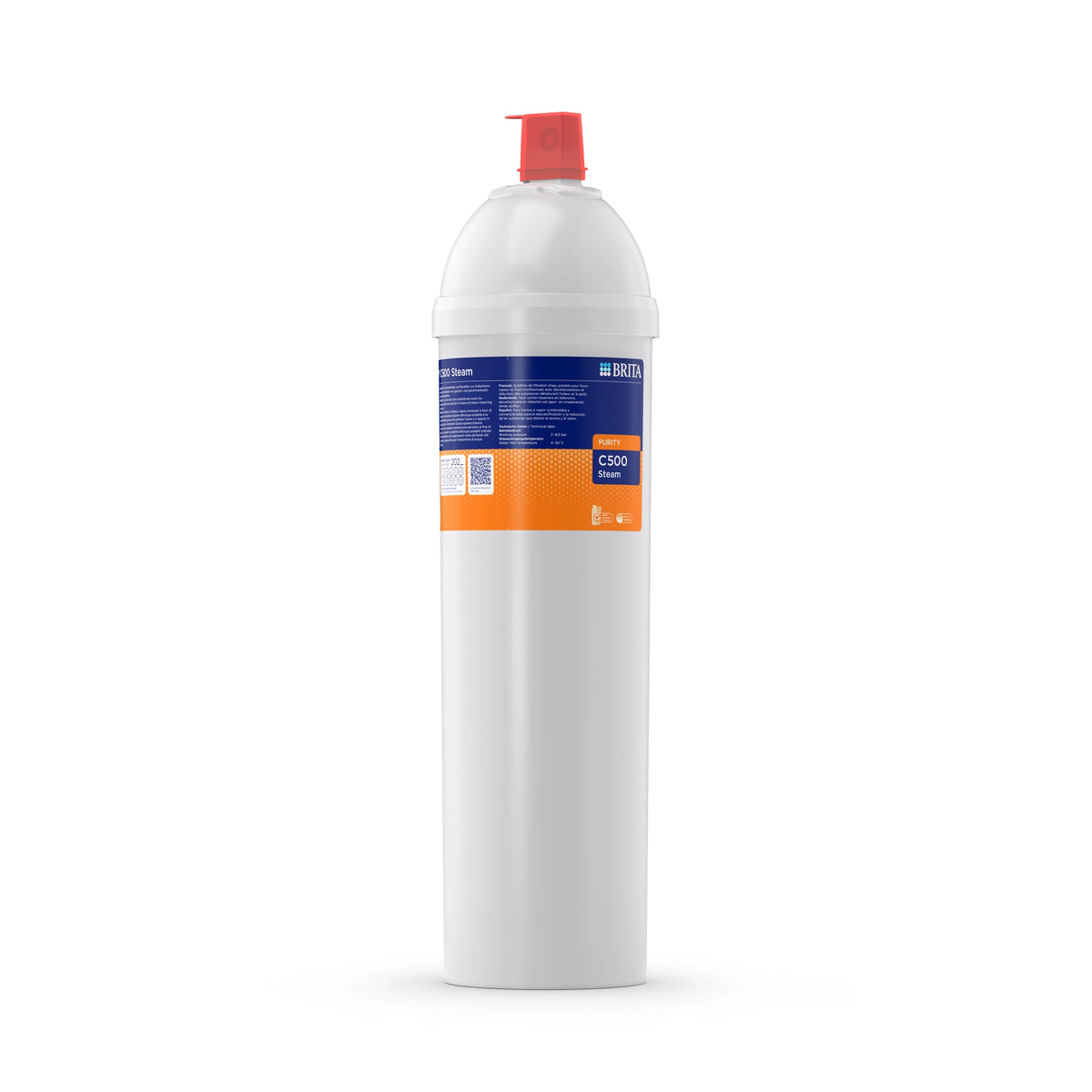 BRITA-waterfilterpatroon PURITY C500 Steam op een witte achtergrond